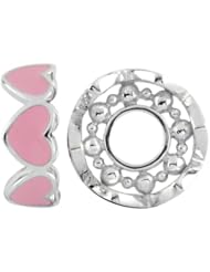 Storywheel® Pink Enamel Hearts Bead / Charm