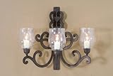 Mori Scroll Style Iron 3 Candle Sconce