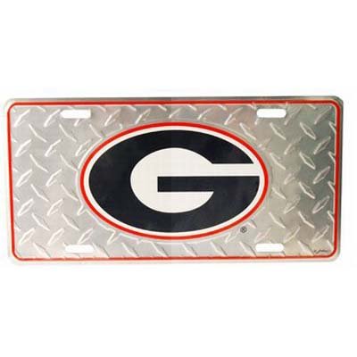 NCAA Georgia Bulldogs Diamond Plate Car Tag