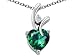 1.95 cttw 925 Sterling Silver 14K White Gold Plated Created Heart Shaped Emerald Pendant