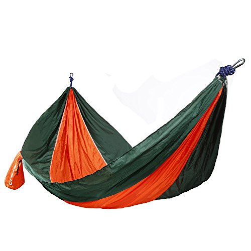 Camping Hammock, Crazo Lightweight and Portable Hammock with Ropes and Carabiners for Hiking, Camping, Traveling, Durable Nylon Fabric for Maximum 440lbs