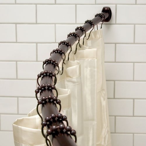 48 Curved Shower Curtain Brushed Nickel