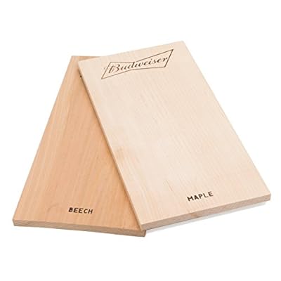 Budweiser Grilling Planks- Set of 2 Barbecue, BBQ Grill Planks - Infuse Smoky Maple and Beechwood Flavor