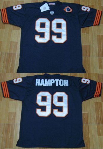 Chicago Bears 99 Dan Hampton Throwback Blue Jerseys Authentic Football Jersey Size 48-56 (Please Select the Size When You Order, Can Do Drop Shipping)