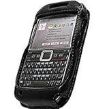 Nokia E71x (AT&T) Elite Leather Case with Spring & Swivel Clip (Black)