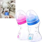 La favoritaTM Pet Dog Cat Puppy Baby Animal Feeding Plastic Bottle Milk with Premium Silicone Nipple