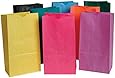 School Smart Flat Bottom Paper Bags - 6 x 11 inches - Pack of 28 - Assorted Colors