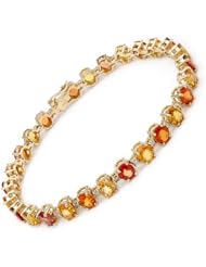 14K Yellow Gold 20.24 CTW Sapphire and 1.06 CTW Color I-K SI2-SI3 Diamond Ladies Bracelet. Length 8 in. Total Item weight 18.1 g.