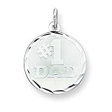 Sterling Silver #1 Dad Disc Charm with 20 inch Sterling Silver Chain
