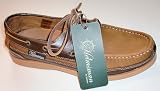 Helmsman Mens 72010 Men' Tan & Brown Leather Upper Lace Up Boat Shoes