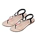 Womail Summer Atificial Gem Flowers Beaded Sandals Clip Toe Sandals Beach Shoes