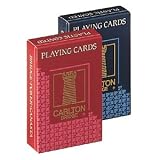 Carta Mundi Carlton Bridge Premium Linen Playing Cards - Box of 12 Decks Blue & Red