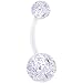 Body Candy Clear Bioplast Glitter Acrylic Ball Belly Ring