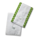 Swaddle Designs Baby Burpies (set of 2): Polka Dots Apple Green