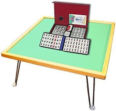 Mahjong seat table drawer without + Mahjong tiles lapis lazuli mat set of standard tiles Ruri and mahjong table