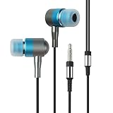 Francois et Mimi In-Ear 3.5mm Aux Hi-Fidelity Headphones Earbuds EP-342, Blue
