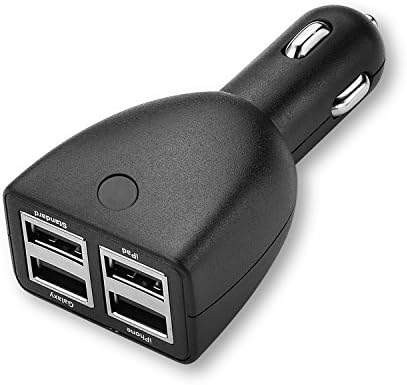 Car Charger, Doopro 5V/ 5.5A 4-Port USB Car Chargers Adapters--(Black)