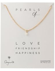 Dogeared "Black and Gold" Pearls of Sparkle White Potato Pearl Chain Necklace, 18"