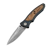 Boker Tirpitz Damascus Knife with Wood Inlay Handle