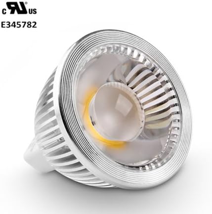 Golden Sun UL-Listed 5 watt MR16 GU5.3 Bi Pin LED COB Spot Bulb, 50W Equivalent, AC/DC 12V, 38 Degree, 450 lm, Dimmable with LED compatible dimmer and transformer, Recessed Lighting, Track Lighting, 2.2" Height, 3000K Soft White