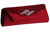 EyeCatchBags - Lavish Ladies Prom Wedding Bridal Party Evening Clutch Bag Handbag Burgundy