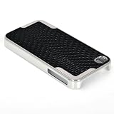 ATC Newly Design Black Deluxe PU Leather Chrome Apple iphone 4 iphone 4S Iphone 4G Hard Case Cover