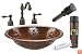 Premier Copper Products BSP2_LO19RSTDB Oval Star Self Rimming Hammered Copper Sink with Widespread Faucet, Oil Rubbed Bronze