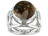 14MM PICTURE JASPER STERLING SILVER FASHION RING