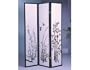 3-Panel Flower Design Wood Shoji Screen / Room Divider