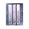 3-Panel Flower Design Wood Shoji Screen / Room Divider