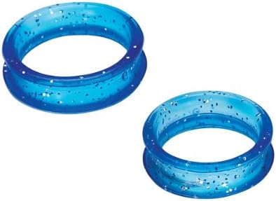 Heritage Rubber Finger Rings for Grooming Shears, Blue Sparkle