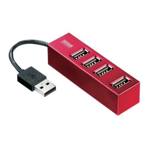 SANWA SUPPLY USB-HUB251R 4ポートUSB2.0ハブ(レッド)