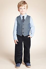 4 Piece Autograph Pure Cotton Waistcoat Outfit with Tie