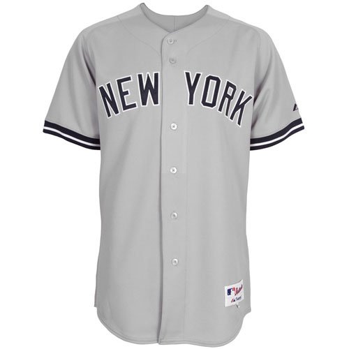 MLB Men's New York Yankees Robinson Cano Six Button Authentic Road Jersey (Road Gray, 44/Large)