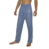 Mens NFL Indianapolis Colts Plaid Finest Cotton Sleepwear / Pajama Pants - Blue & White (Size: M)
