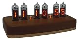 Nixie Tube Clock Kit, IN14 Tubes, Teak Maple Base