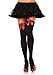 Leg Avenue Women's Opaque Thigh High Stockings with Satin Bow And Club Symbol
