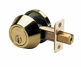 Master Lock DSON0603 SilvaBond Antimicrobial Finish Nightwatch Single Cylinder Deadbolt, Polished Brass