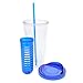Tier1 Comparable 20oz Fruit Infuser Water Tumbler with Twister Cap & Straw - Blue