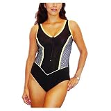 It Figures Women's Athletic Mesh Zipper Tank One Piece