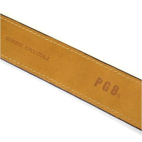 PG8 ピージーエイト クロコダイル クロコベルト 紳士用 シルバーバックル PG123S BK ブラック