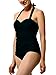 Retro 50s Halter Push Up Swimsuits Women Vintage One Piece Ruched Bathing Suits Swimwear
