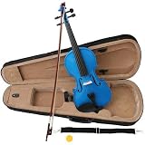  : Blue 4/4 Violin with Bow, Free Case, and Accessories