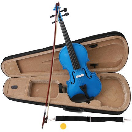 Childrens Toyshop  Musical Instruments : Blue 4/4 Violin with Bow, Free Case, and Accessories