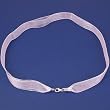 Organza Ribbon Necklace Pink w Sterling Clasp 17 Inch