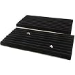2 Black Velvet Continuous Slot Ring Trays Jewelry Showcase Displays