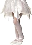 Girls Sparkle Tights in White - Child Small