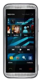 Nokia - 5530 Xpress - Téléphone portable - Ecran 2,9 - Bluetooth - Appareil photo 3,2 Mpix - mp3 - Radio FM - 10 Tracks Music Voucher - Blanc et Bleu