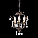 Crystorama 5823-DR Paris Flea Market - Three Light Mini Chandelier, Dark Rust Finish -