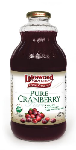 Lakewood Organic PURE Cranberry Juice, 32-Ounce Bottles (Pack of 6)